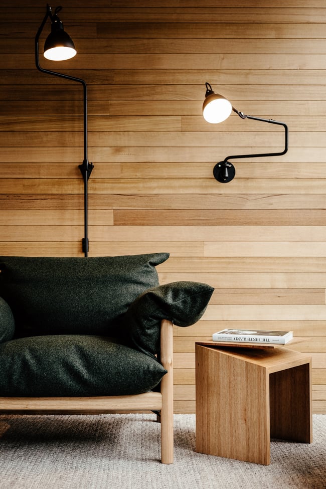 CLIPPED WING 450MM STOOL/SIDE TABLE IN TASMANIAN OAK