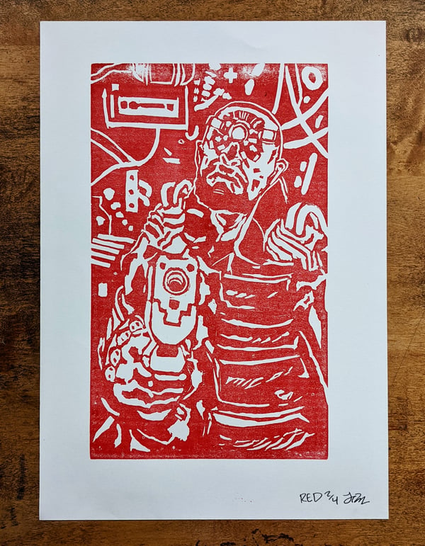 Image of "Royce" Linocut print 