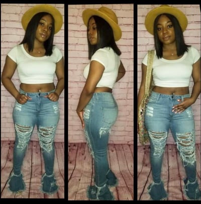 Image of Groovy Distressed  Denim Jeans