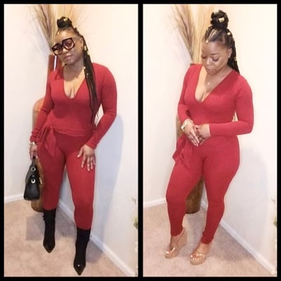 Image of Good Vibes Jumpsuit (Burgundy) 