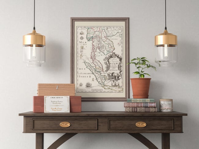 Map of the Kingdom of Siam and its neighbouring countries | 1686 | Wall Art Print | Vintage Map