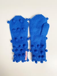 Dots Mittens Electric blue