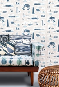 Image 1 of Dungeness Wallpaper - Washed Denim