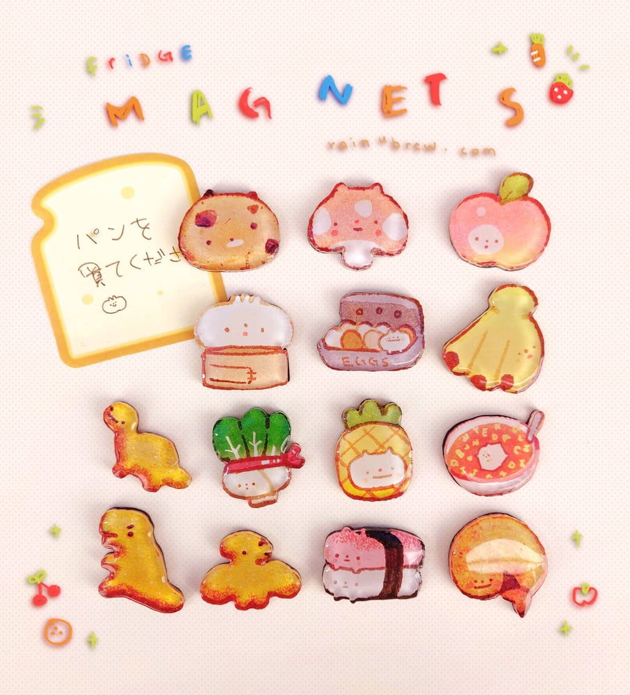 Image of Kawaii Food | 1.25" Refridgerator Kitchen Magnets