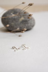 Image 1 of  Nerth- Strength  Collection : Bar studs  in a choice of brass and recycled silver 
