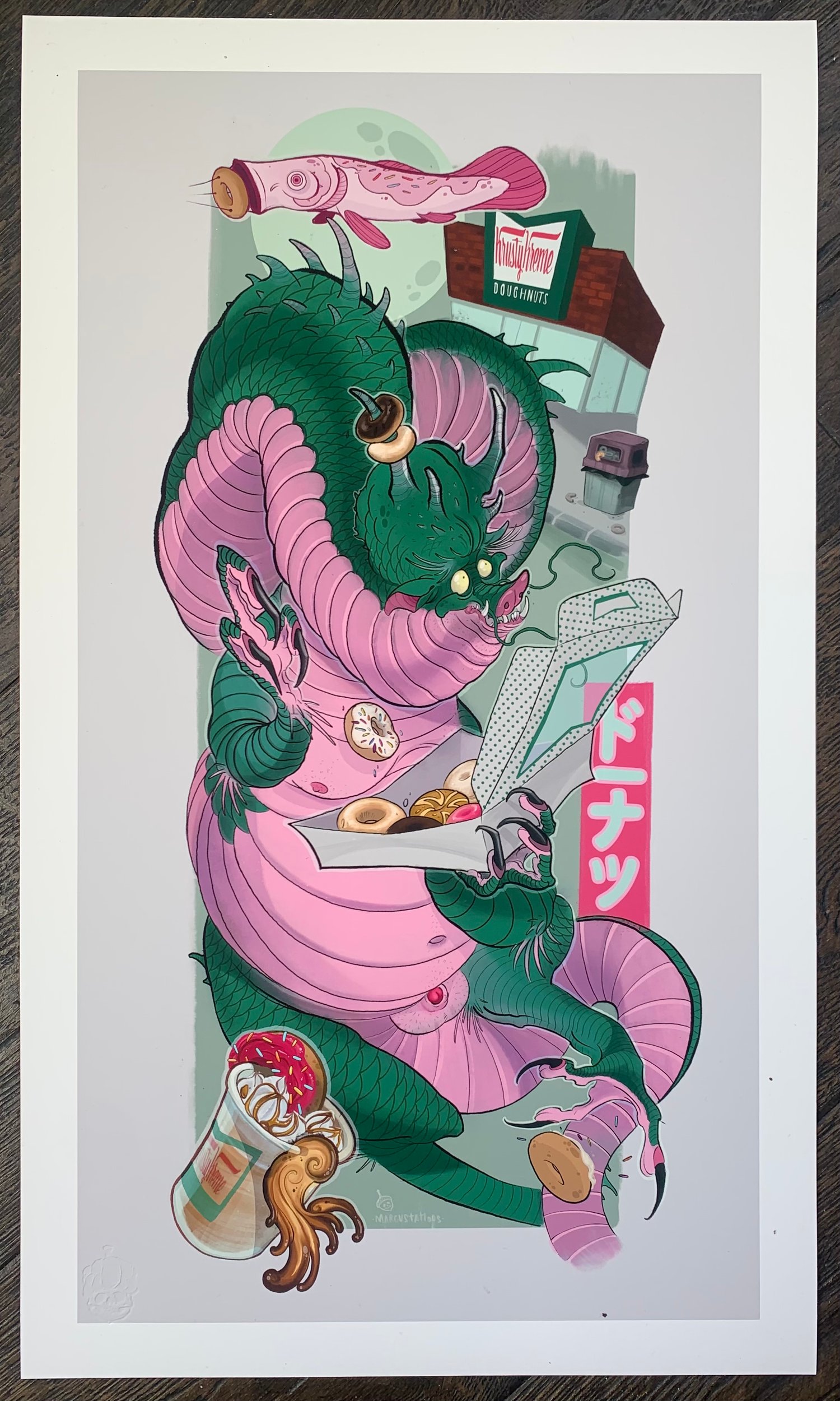 Image of Fast food dragon - dunkin doughnut
