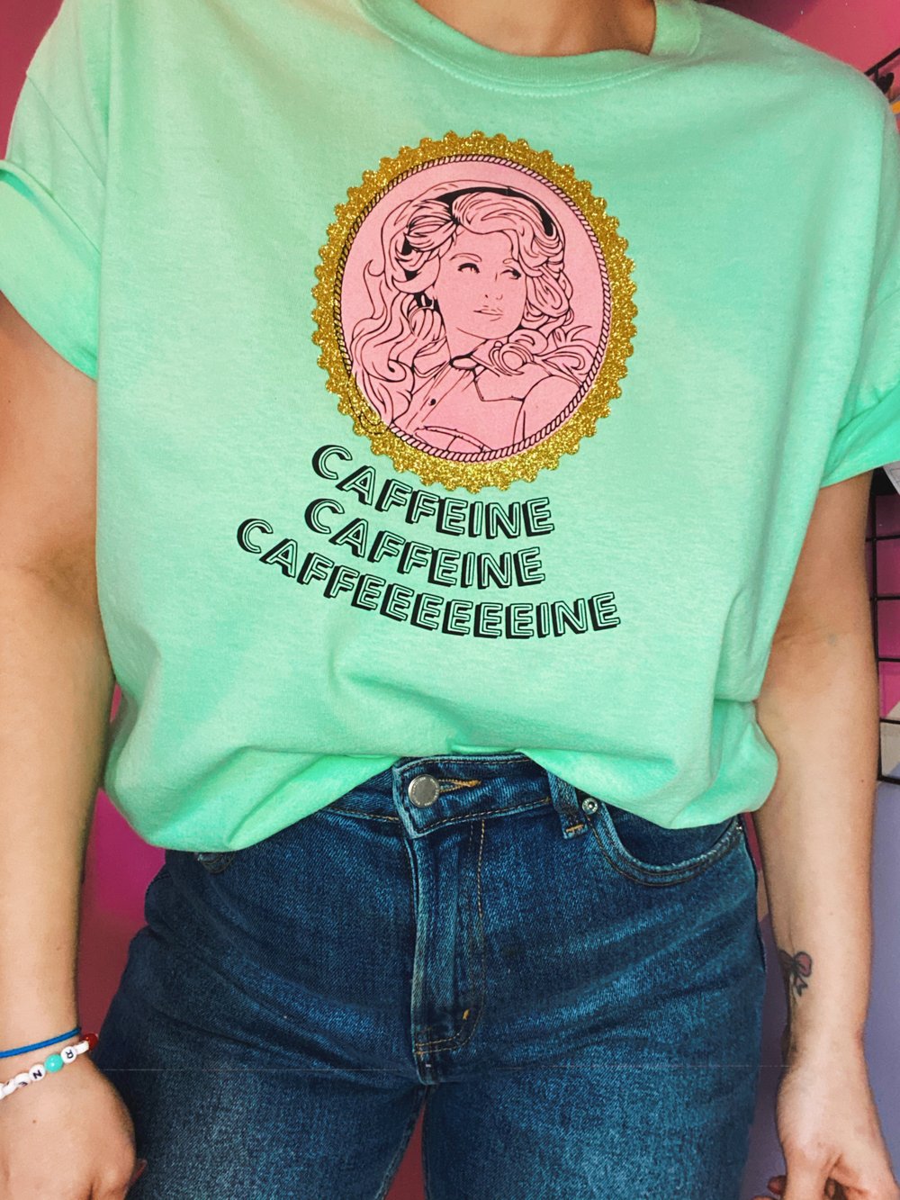 Image of Dolly caffeeeeeeine tee