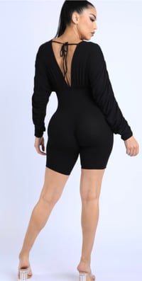 Image 2 of Ruched sleeve romper 