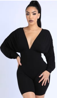 Image 1 of Ruched sleeve romper 
