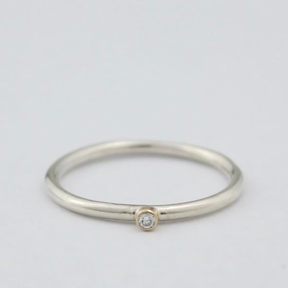 Image of Handmade teeny diamond ring