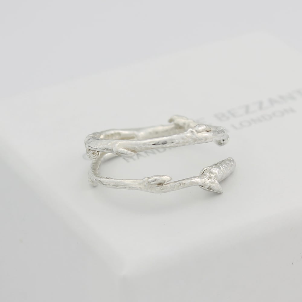 Image of silver Arctic twig ring
