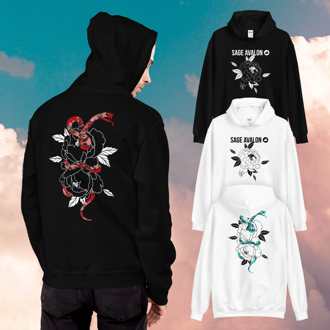Peony + Snake Hoodie
