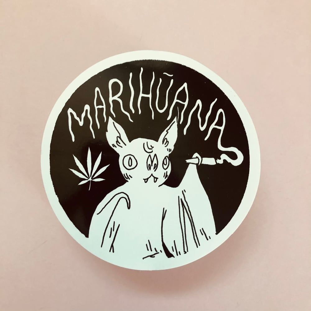 Image of Bat Marijuana Sticker