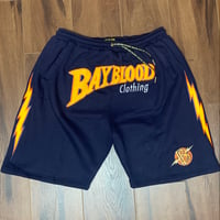 Image 1 of We Belive Warrior Fleece Shorts (navy)