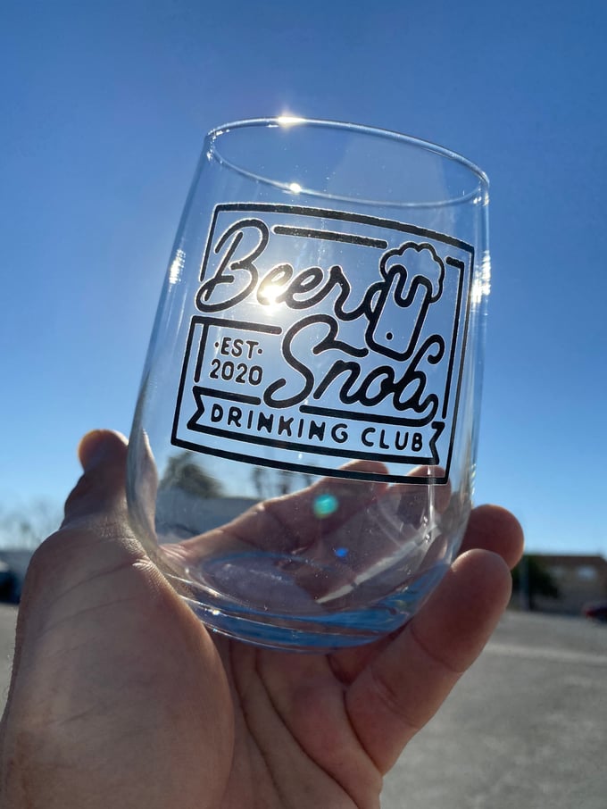 Image of Beer Snob Drinking Club glass 