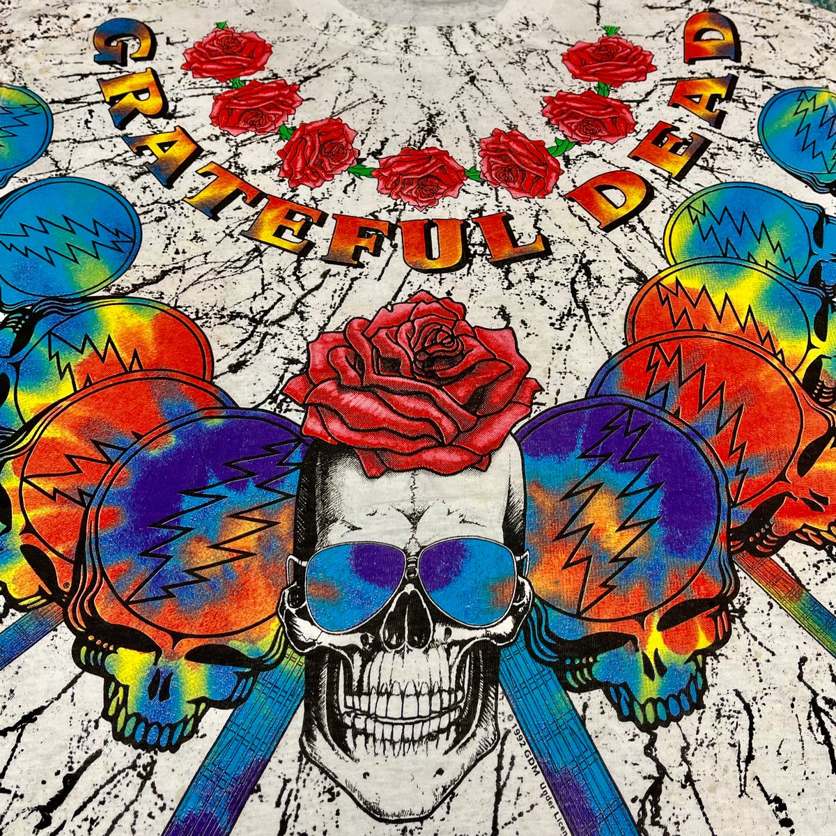 Original RARE Vintage Grateful Dead 1992 Roses & Guitar All Over Tee! X-Large