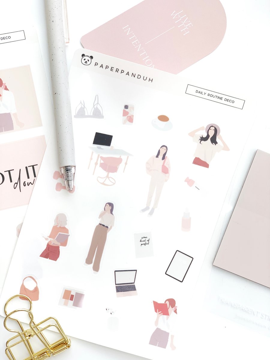 Transparent Daily Routine Sticker Duo | paperpanduh