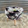 Ginger glass top side table / footstool