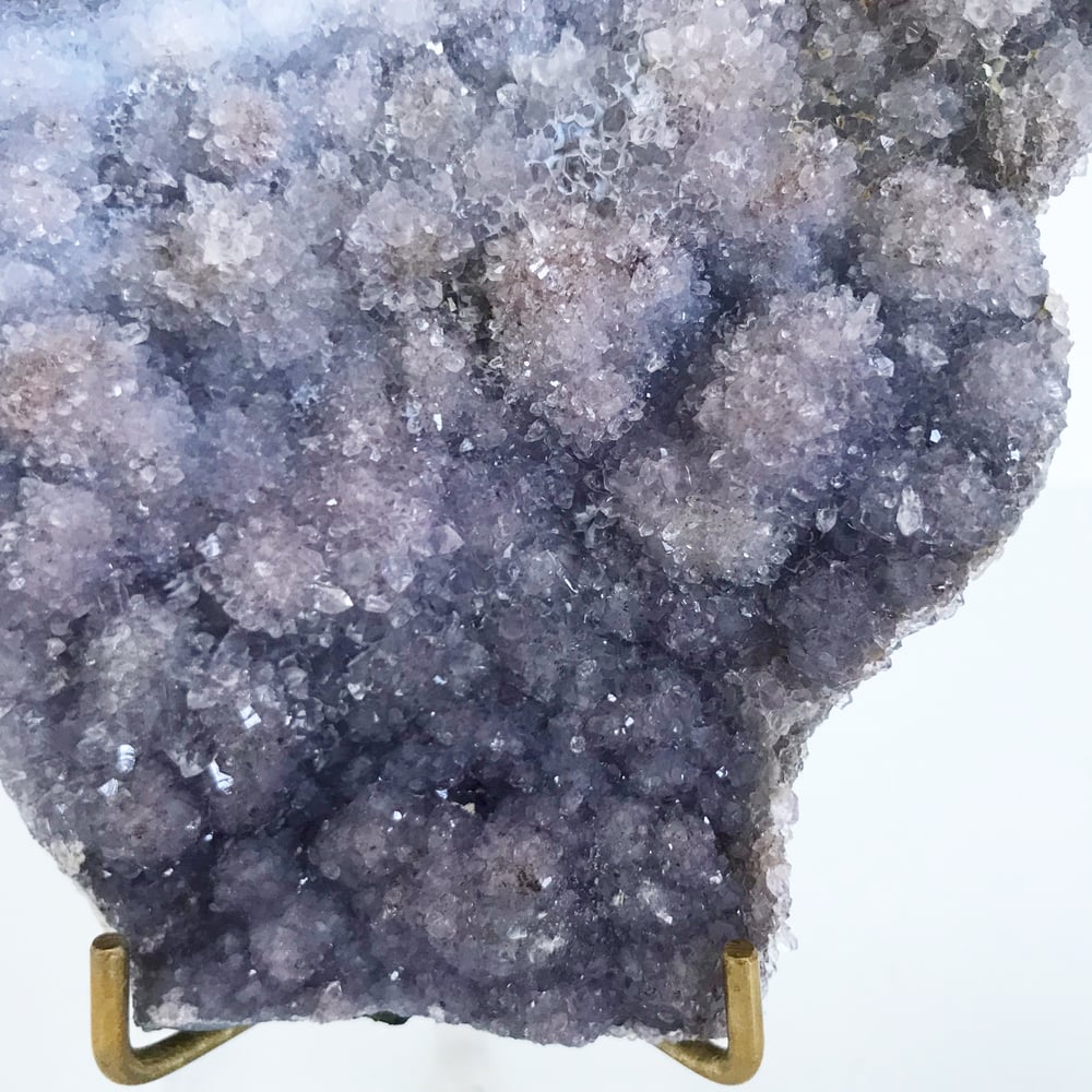 Image of Spirit Quartz Amethyst no.65 + Lucite and Brass Stand