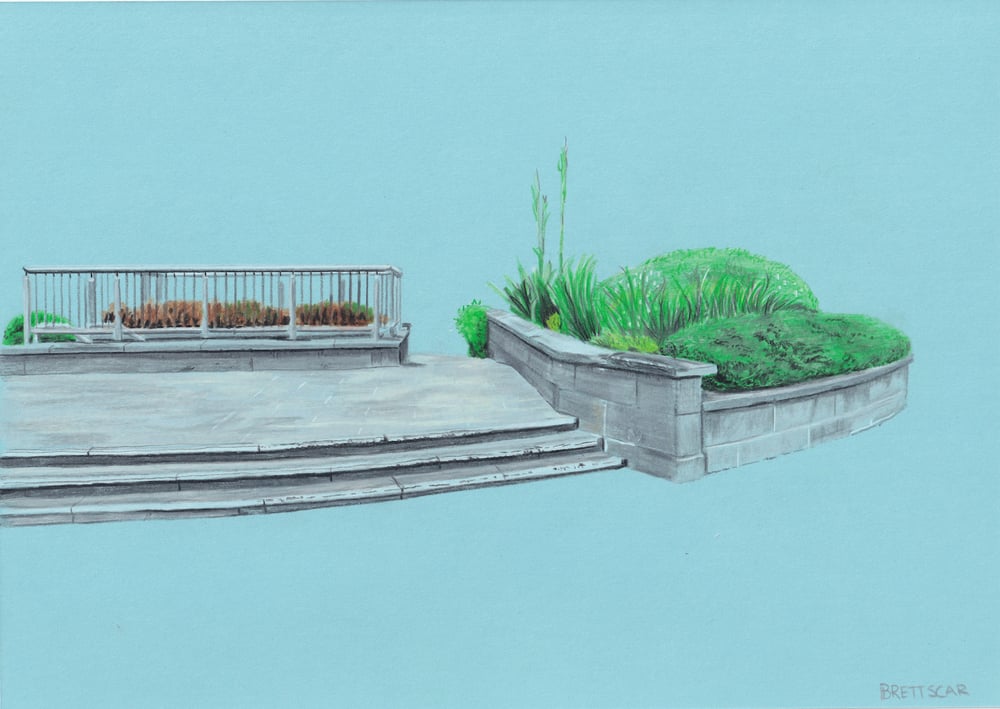 Image of Original Drawing of NGV manny pad and out ledge (part 2) $150. Pencil on paper (A4)