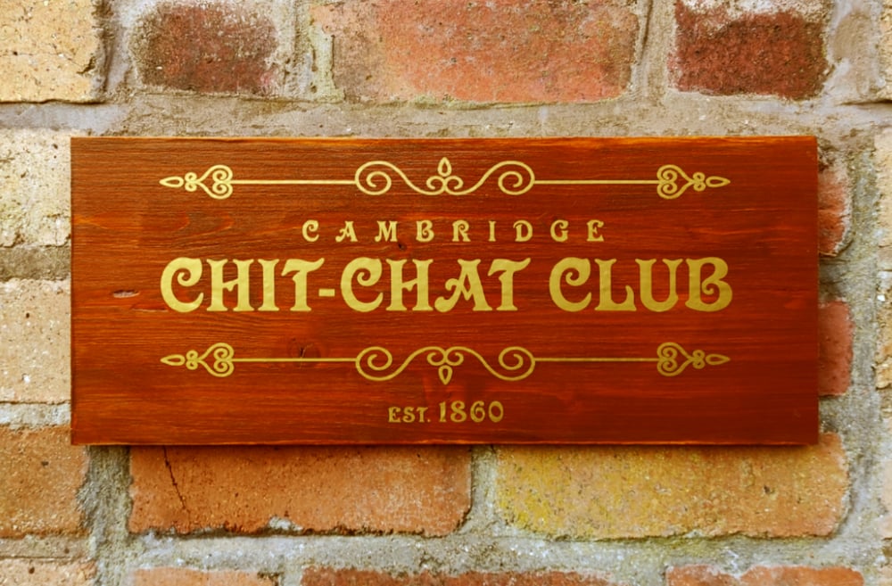 M.R. James 'Chit-Chat Club' Sign 