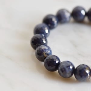 Image of Light Blue Sapphire faceted cut spheres bracelet