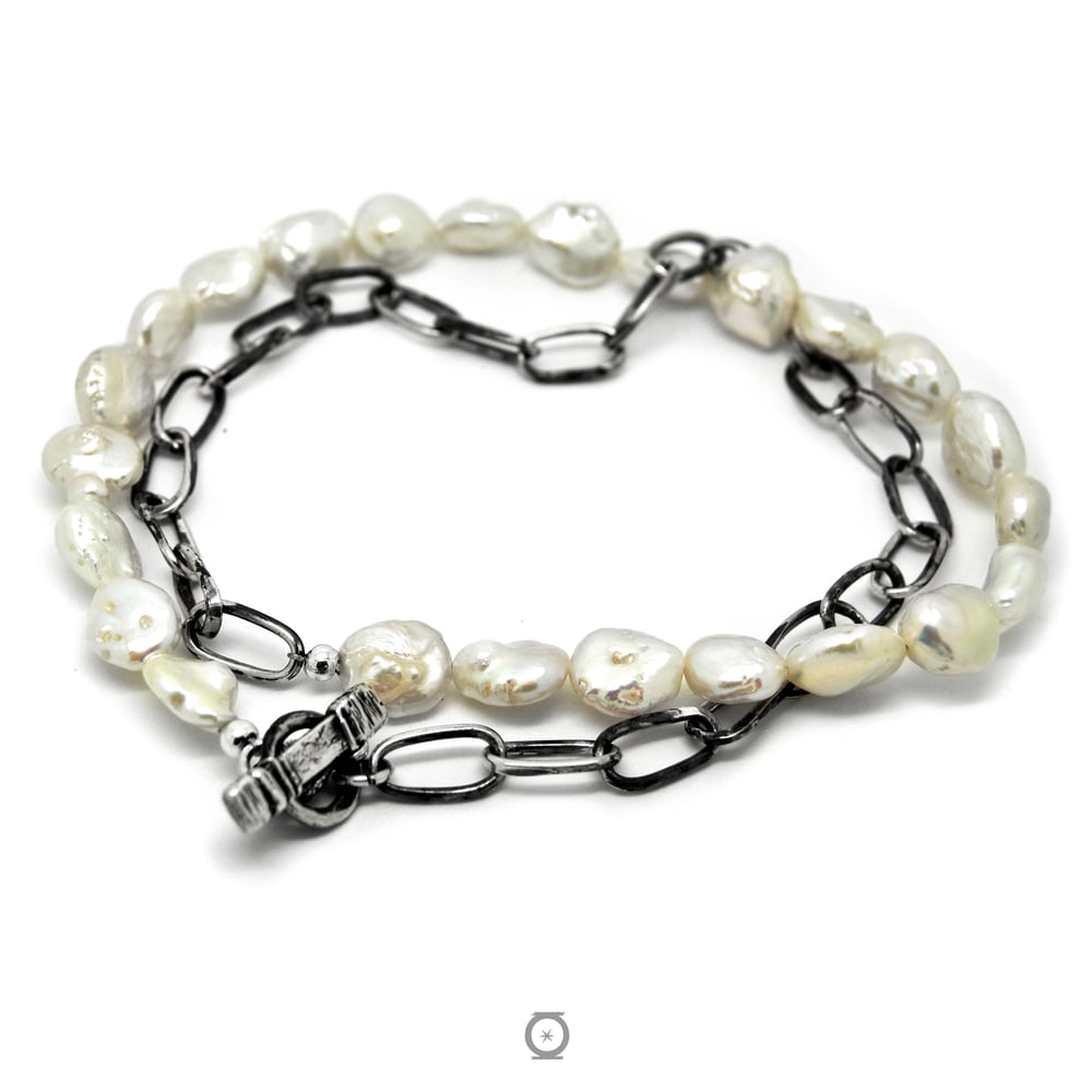 Collar cadena y perlas XL