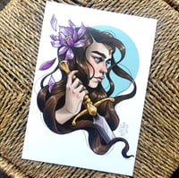 Sword and Lotus A5 Art Print