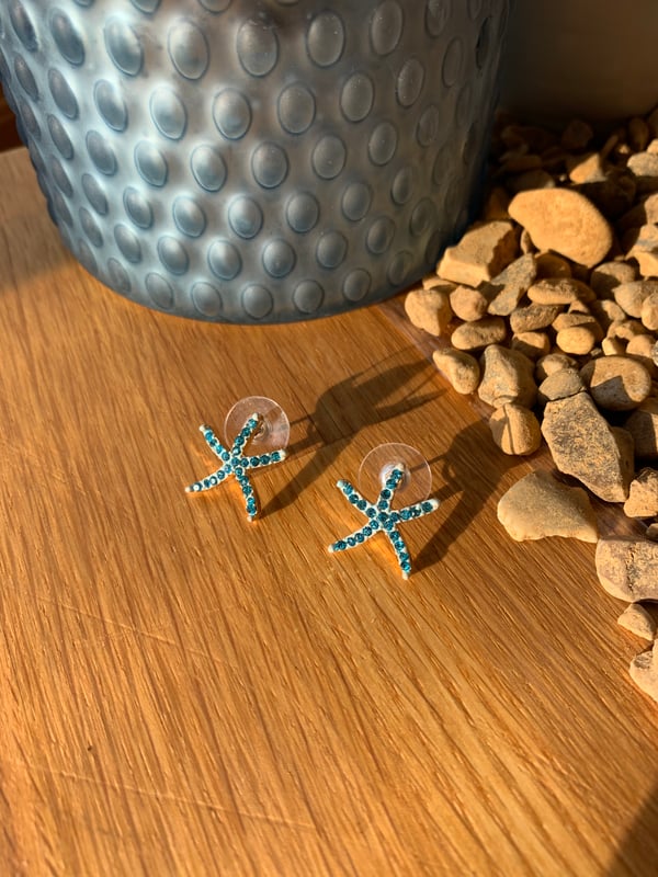 Image of Crystal Star Fish earrings