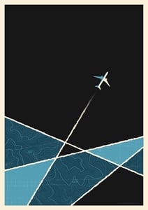 Image of Plane Artprint Blue Version