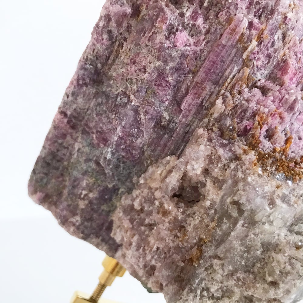 Image of Rubellite/Lepidolite no.11 + Brass Arc Stand