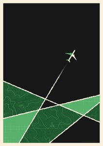 Image of Plane Artprint Green Version