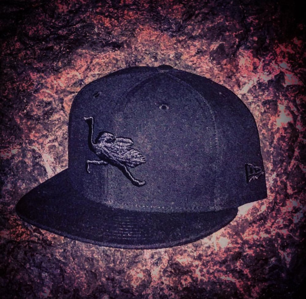 Image of OG Mascot Fitted (black on black logos)