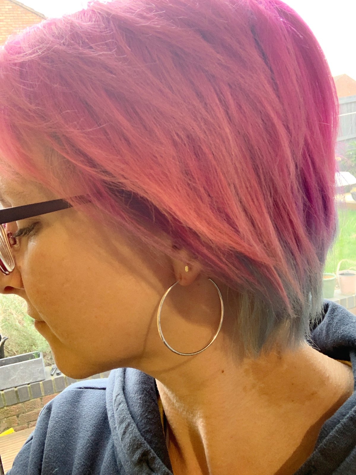 Image of Large hammered silver hoops