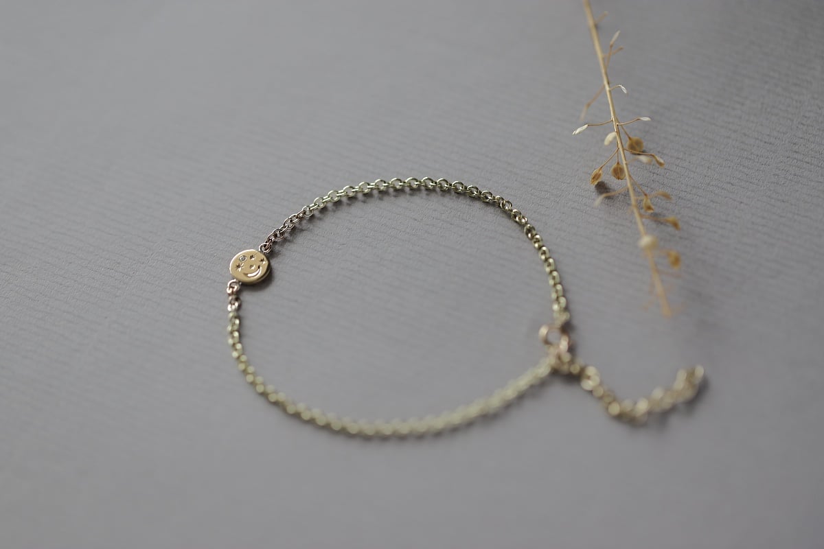 Image of *SALE - was £325* 9ct gold Moon and Stars bracelet with diamond