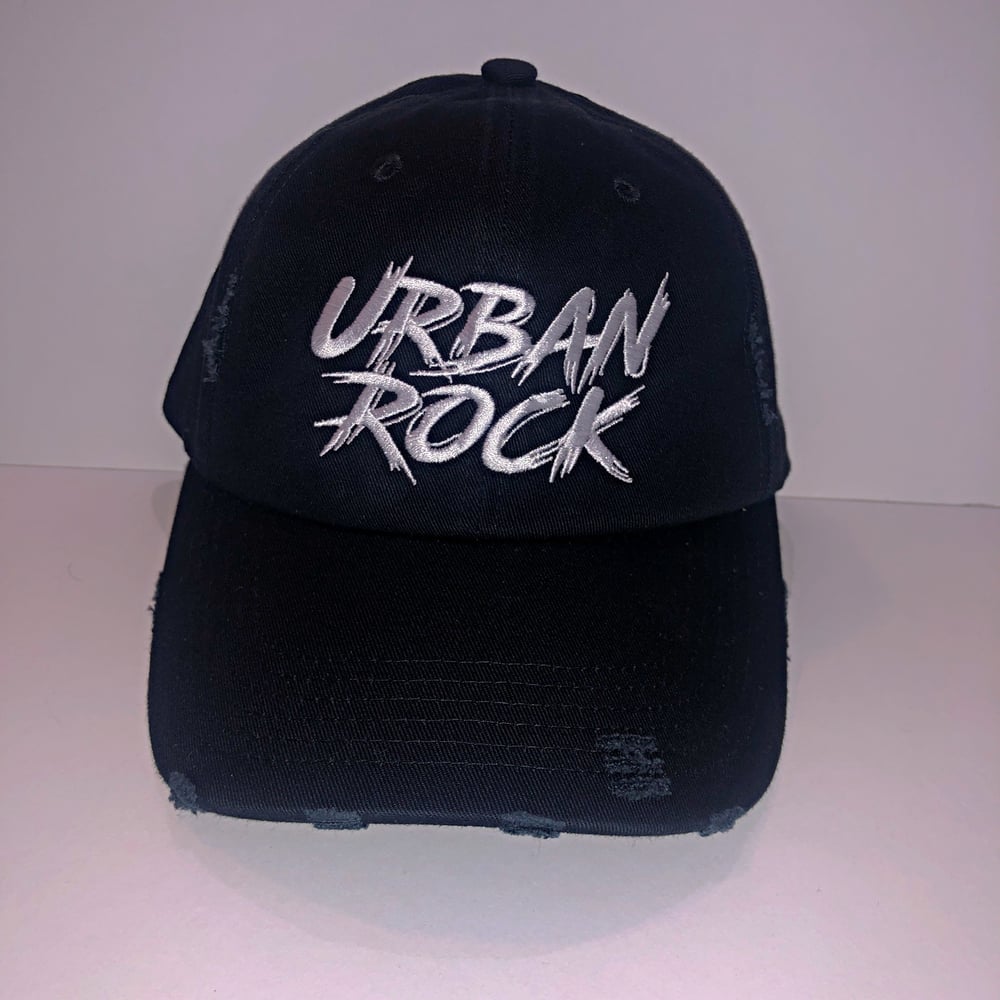 Image of Distressed Urban Rock Font/Hand Dad Hats