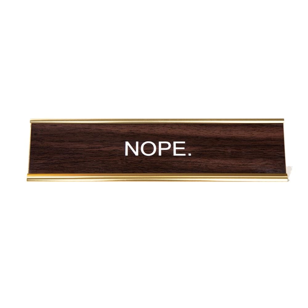 Image of NOPE nameplate