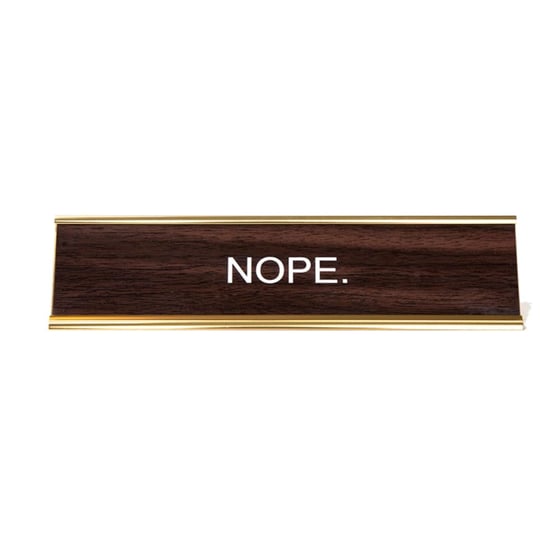 Image of NOPE nameplate