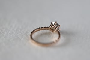 Image of 18ct Rose Gold, Brilliant cut grey diamond ring IOW171