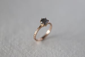 Image of 18ct Rose Gold, Brilliant cut grey diamond ring IOW171