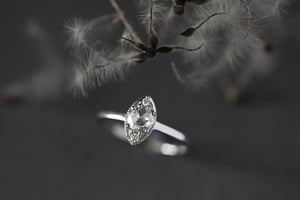 Image of *Made to order* Platinum 4.5mm rose-cut white diamond marquise ring