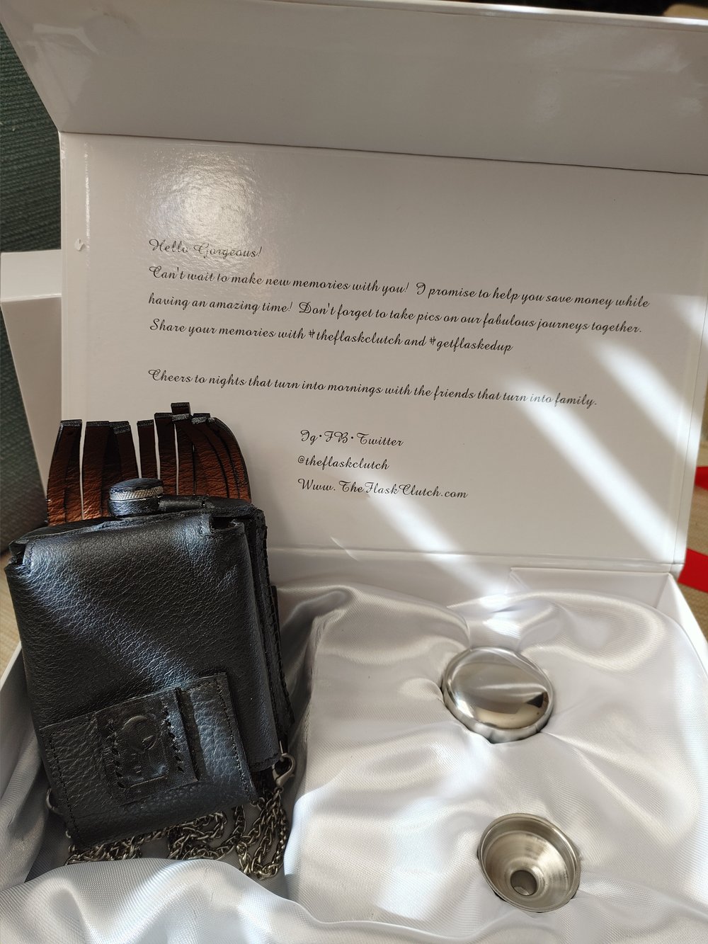 6 oz top grain leather flask purse
