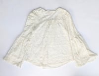 Image 3 of Mossimo Supply Co. Cream Lace Sheer Bell-Long Sleeve Blouse