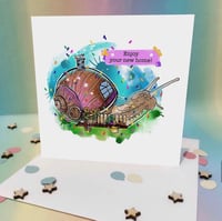 New home snail greetings card 