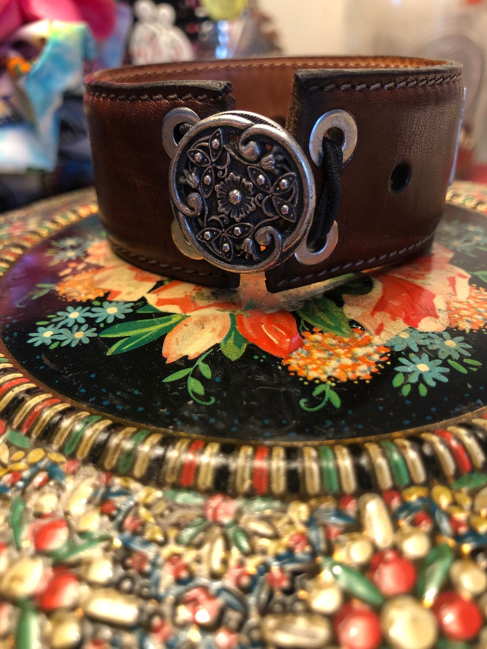“MOONAGE DAYDREAM” QUOTEABLES UPcycled/Reclaimed leather cuff