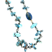 Image 1 of Golden Hills turquoise necklace in sterling and 14k gold
