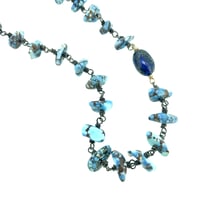 Image 2 of Golden Hills turquoise necklace in sterling and 14k gold