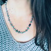 Golden Hills turquoise necklace in sterling and 14k gold