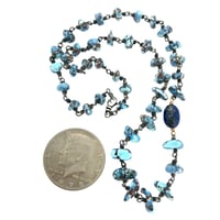 Image 4 of Golden Hills turquoise necklace in sterling and 14k gold