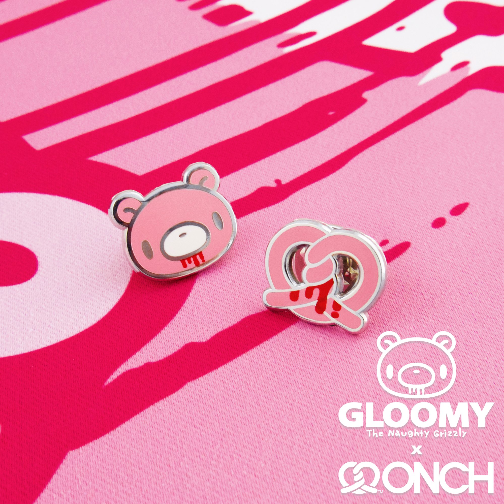 Gloomy Bear X Onch Pins Set Pink Onch Gloomy Bear X Onch Pins Set Pink Onch